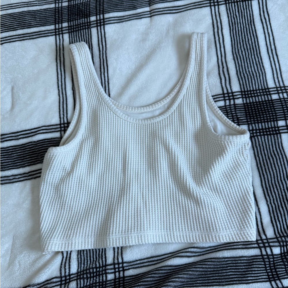 White Ribbed Tank Top Natural Reflections
